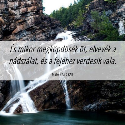 Picture 06 - Máté 27:30 KAR - És mikor megköpdösék õt, elvevék a - Bible Verse Picture