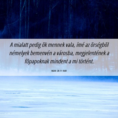 Picture 06 - Máté 28:11 KAR - A mialatt pedig õk mennek vala, ímé az - Bible Verse Picture