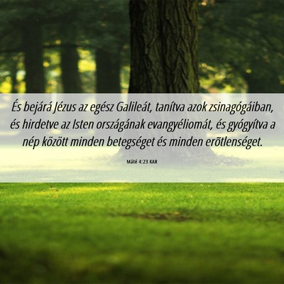 Picture 06 - Máté 4:23 KAR - És bejárá Jézus az egész Galileát, tanítva - Bible Verse Picture