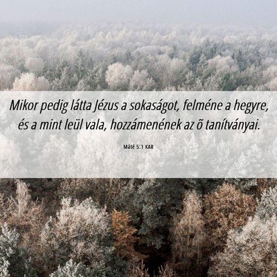Picture 06 - Máté 5:1 KAR - Mikor pedig látta Jézus a sokaságot, felméne - Bible Verse Picture
