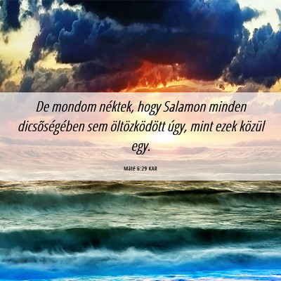Picture 06 - Máté 6:29 KAR - De mondom néktek, hogy Salamon minden - Bible Verse Picture