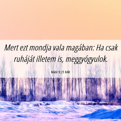 Picture 06 - Máté 9:21 KAR - Mert ezt mondja vala magában: Ha csak ruháját - Bible Verse Picture