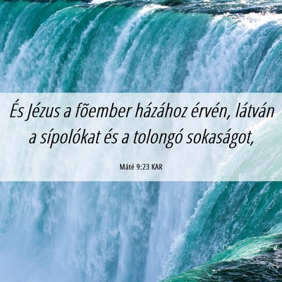 Picture 06 - Máté 9:23 KAR - És Jézus a fõember házához érvén, látván - Bible Verse Picture