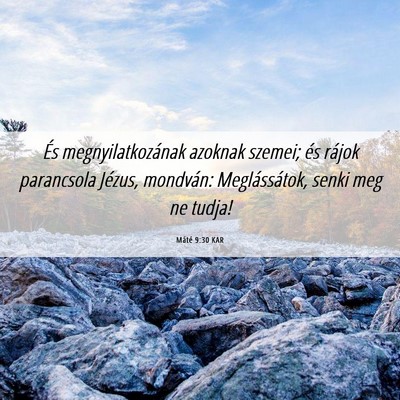 Picture 06 - Máté 9:30 KAR - És megnyilatkozának azoknak szemei; és rájok - Bible Verse Picture