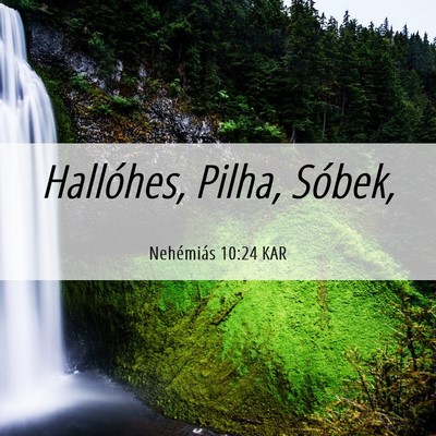 Picture 06 - Nehémiás 10:24 KAR - Hallóhes, Pilha, - Bible Verse Picture