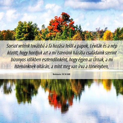 Picture 06 - Nehémiás 10:34 KAR - Sorsot veténk továbbá a fa hozása felõl a - Bible Verse Picture