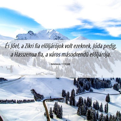 Picture 06 - Nehémiás 11:9 KAR - És Jóel, a Zikri fia elõljárójok volt - Bible Verse Picture