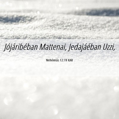 Picture 06 - Nehémiás 12:19 KAR - Jójáribéban Mattenai, Jedajáéban - Bible Verse Picture