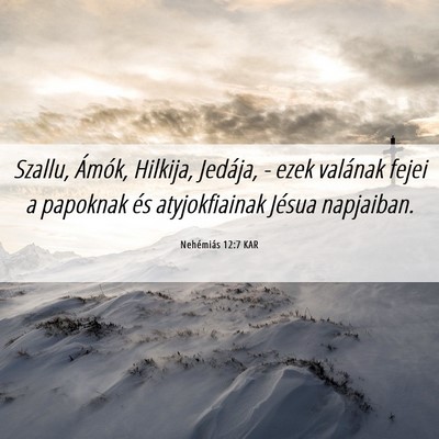 Picture 06 - Nehémiás 12:7 KAR - Szallu, Ámók, Hilkija, Jedája, - ezek valának - Bible Verse Picture