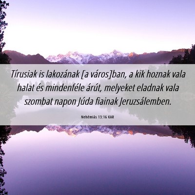Picture 06 - Nehémiás 13:16 KAR - Tírusiak is lakozának [a város]ban, a kik - Bible Verse Picture