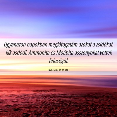 Picture 06 - Nehémiás 13:23 KAR - Ugyanazon napokban meglátogatám azokat a - Bible Verse Picture
