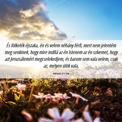 Picture 06 - Nehémiás 2:12 KAR - És fölkelék éjszaka, én és velem néhány - Bible Verse Picture
