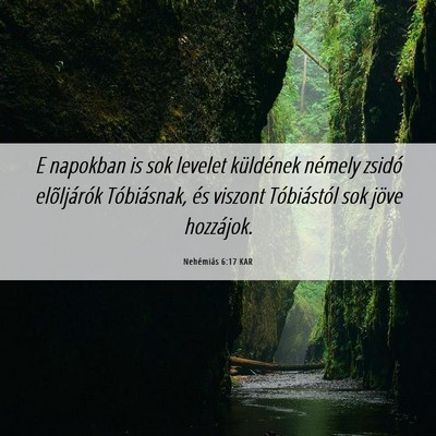 Picture 06 - Nehémiás 6:17 KAR - E napokban is sok levelet küldének némely - Bible Verse Picture