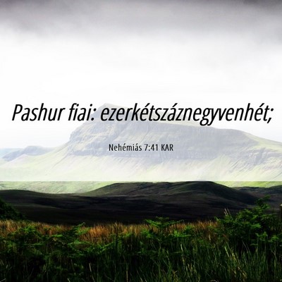 Picture 06 - Nehémiás 7:41 KAR - Pashur fiai: - Bible Verse Picture