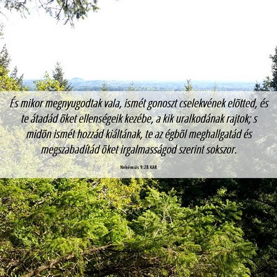 Picture 06 - Nehémiás 9:28 KAR - És mikor megnyugodtak vala, ismét gonoszt - Bible Verse Picture