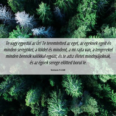 Picture 06 - Nehémiás 9:6 KAR - Te vagy egyedül az Úr! Te teremtetted az eget, - Bible Verse Picture