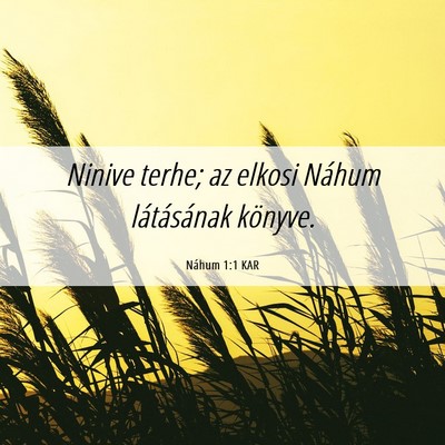 Picture 06 - Náhum 1:1 KAR - Ninive terhe; az elkosi Náhum látásának - Bible Verse Picture