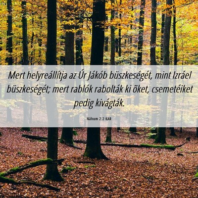 Picture 06 - Náhum 2:2 KAR - Mert helyreállítja az Úr Jákób - Bible Verse Picture