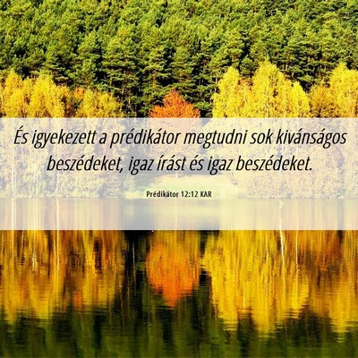 Picture 06 - Prédikátor 12:12 KAR - És igyekezett a prédikátor megtudni sok - Bible Verse Picture