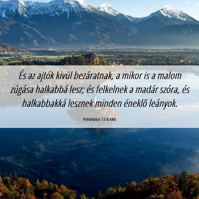Picture 06 - Prédikátor 12:6 KAR - És az ajtók kivül bezáratnak, a mikor is a - Bible Verse Picture