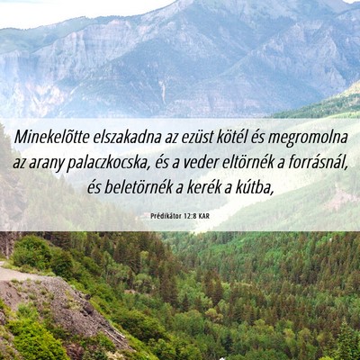 Picture 06 - Prédikátor 12:8 KAR - Minekelõtte elszakadna az ezüst kötél és - Bible Verse Picture