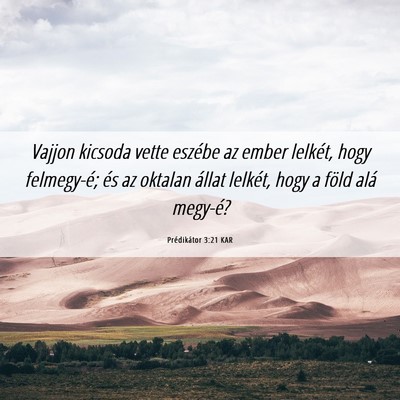 Picture 06 - Prédikátor 3:21 KAR - Vajjon kicsoda vette eszébe az ember lelkét, - Bible Verse Picture