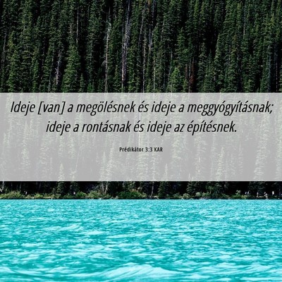 Picture 06 - Prédikátor 3:3 KAR - Ideje [van] a megölésnek és ideje a - Bible Verse Picture