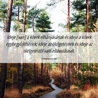 Picture 06 - Prédikátor 3:5 KAR - Ideje [van] a kövek elhányásának és ideje a - Bible Verse Picture