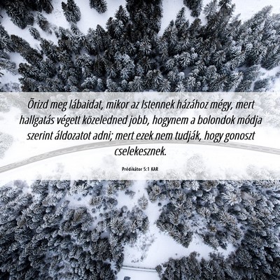 Picture 06 - Prédikátor 5:1 KAR - Õrizd meg lábaidat, mikor az Istennek házához - Bible Verse Picture