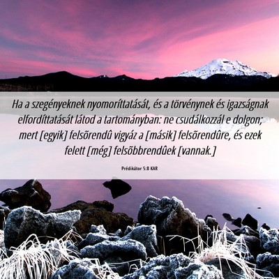 Picture 06 - Prédikátor 5:8 KAR - Ha a szegényeknek nyomoríttatását, és a - Bible Verse Picture