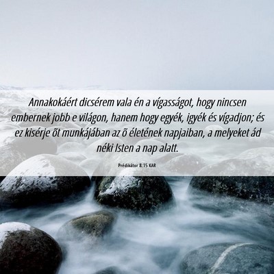Picture 06 - Prédikátor 8:15 KAR - Annakokáért dicsérem vala én a vígasságot, - Bible Verse Picture