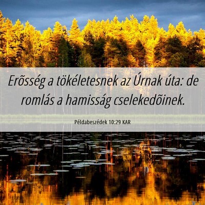 Picture 06 - Példabeszédek 10:29 KAR - Erõsség a tökéletesnek az Úrnak úta: de - Bible Verse Picture