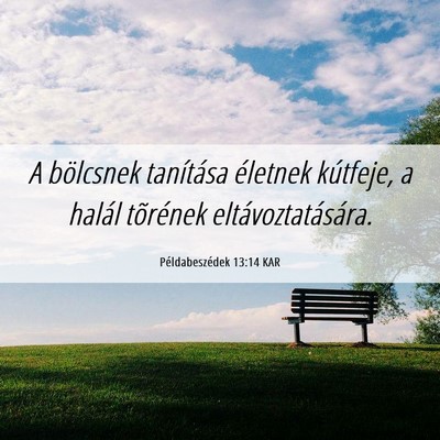 Picture 06 - Példabeszédek 13:14 KAR - A bölcsnek tanítása életnek kútfeje, a - Bible Verse Picture