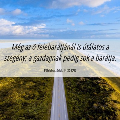 Picture 06 - Példabeszédek 14:20 KAR - Még az õ felebarátjánál is útálatos a - Bible Verse Picture