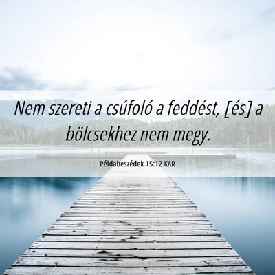 Picture 06 - Példabeszédek 15:12 KAR - Nem szereti a csúfoló a feddést, [és] a - Bible Verse Picture