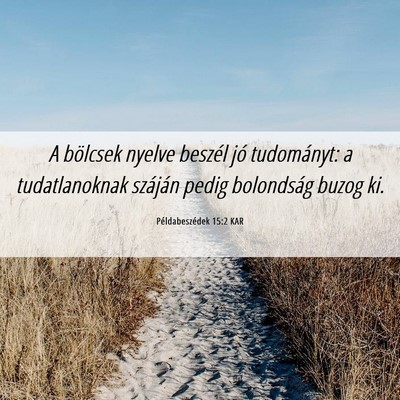 Picture 06 - Példabeszédek 15:2 KAR - A bölcsek nyelve beszél jó tudományt: a - Bible Verse Picture