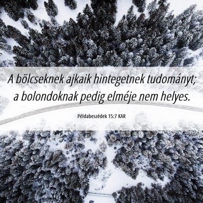 Picture 06 - Példabeszédek 15:7 KAR - A bölcseknek ajkaik hintegetnek tudományt; a - Bible Verse Picture
