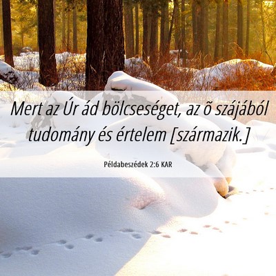 Picture 06 - Példabeszédek 2:6 KAR - Mert az Úr ád bölcseséget, az õ szájából - Bible Verse Picture
