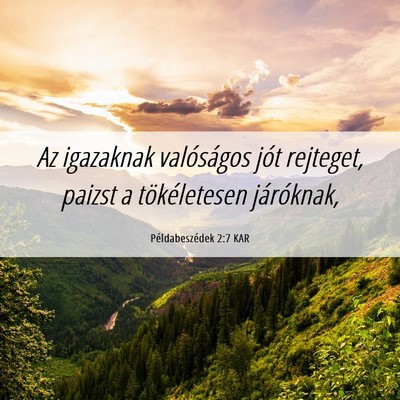 Picture 06 - Példabeszédek 2:7 KAR - Az igazaknak valóságos jót rejteget, paizst a - Bible Verse Picture