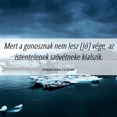 Picture 06 - Példabeszédek 24:20 KAR - Mert a gonosznak nem lesz [jó] vége, az - Bible Verse Picture