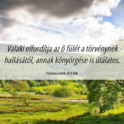 Picture 06 - Példabeszédek 28:9 KAR - Valaki elfordítja az õ fülét a törvénynek - Bible Verse Picture