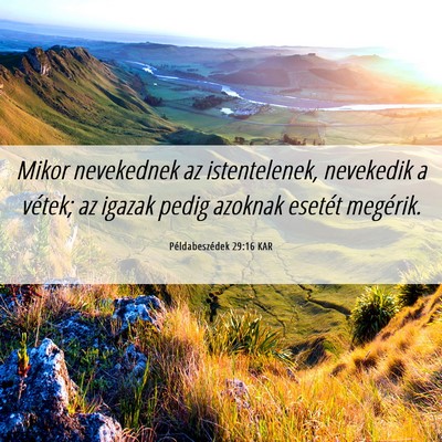 Picture 06 - Példabeszédek 29:16 KAR - Mikor nevekednek az istentelenek, nevekedik a - Bible Verse Picture