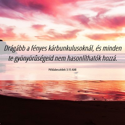Picture 06 - Példabeszédek 3:15 KAR - Drágább a fényes kárbunkulusoknál, és - Bible Verse Picture
