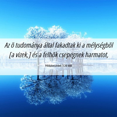 Picture 06 - Példabeszédek 3:20 KAR - Az õ tudománya által fakadtak ki a - Bible Verse Picture