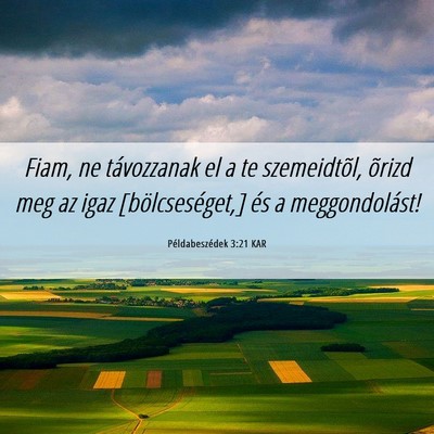 Picture 06 - Példabeszédek 3:21 KAR - Fiam, ne távozzanak el a te szemeidtõl, õrizd - Bible Verse Picture