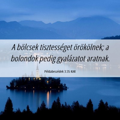 Picture 06 - Példabeszédek 3:35 KAR - A bölcsek tisztességet örökölnek; a bolondok - Bible Verse Picture