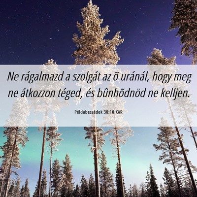 Picture 06 - Példabeszédek 30:10 KAR - Ne rágalmazd a szolgát az õ uránál, hogy meg - Bible Verse Picture