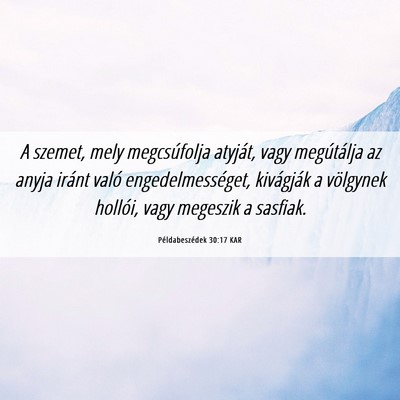 Picture 06 - Példabeszédek 30:17 KAR - A szemet, mely megcsúfolja atyját, vagy - Bible Verse Picture