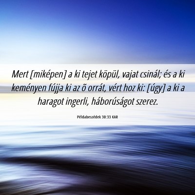 Picture 06 - Példabeszédek 30:33 KAR - Mert [miképen] a ki tejet köpül, vajat - Bible Verse Picture