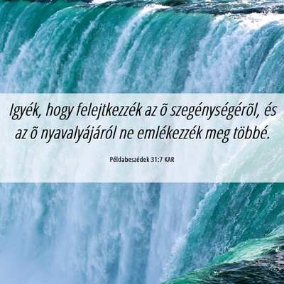 Picture 06 - Példabeszédek 31:7 KAR - Igyék, hogy felejtkezzék az õ - Bible Verse Picture